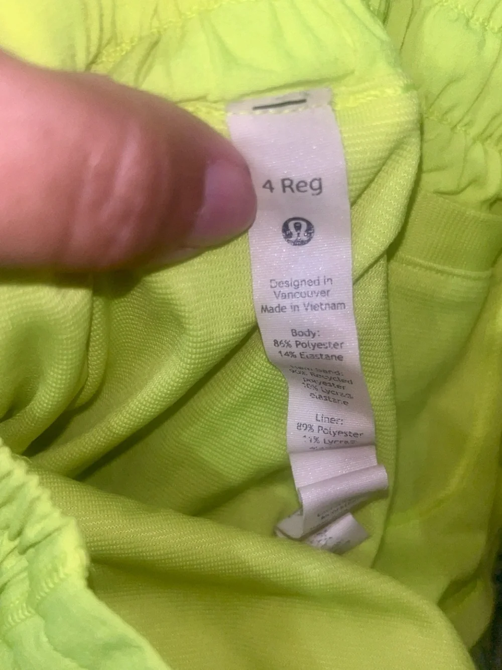 lululemon athletica Neon Yellow Running Shorts
